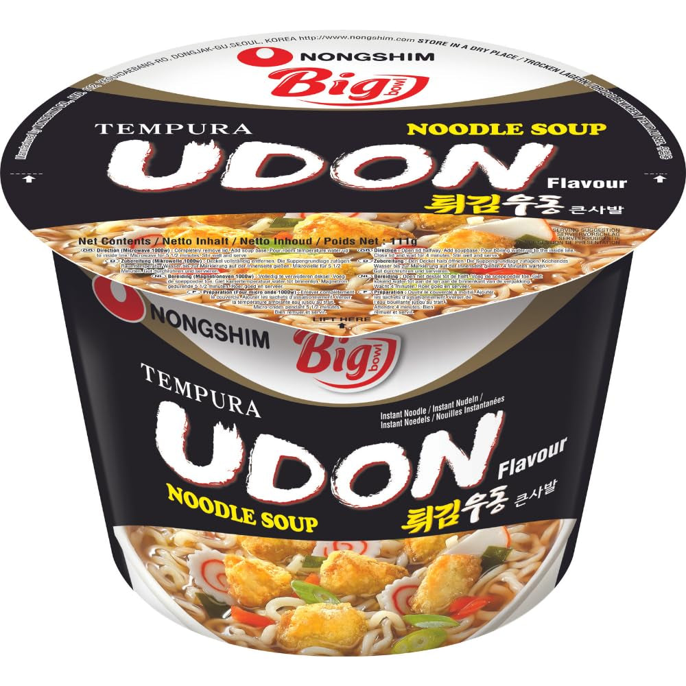 Instant tészta Nong Shim Kimchi Ramyun nagy tál - Koreai ramen leves - Gyors elkészítés - 1 csomag 112g