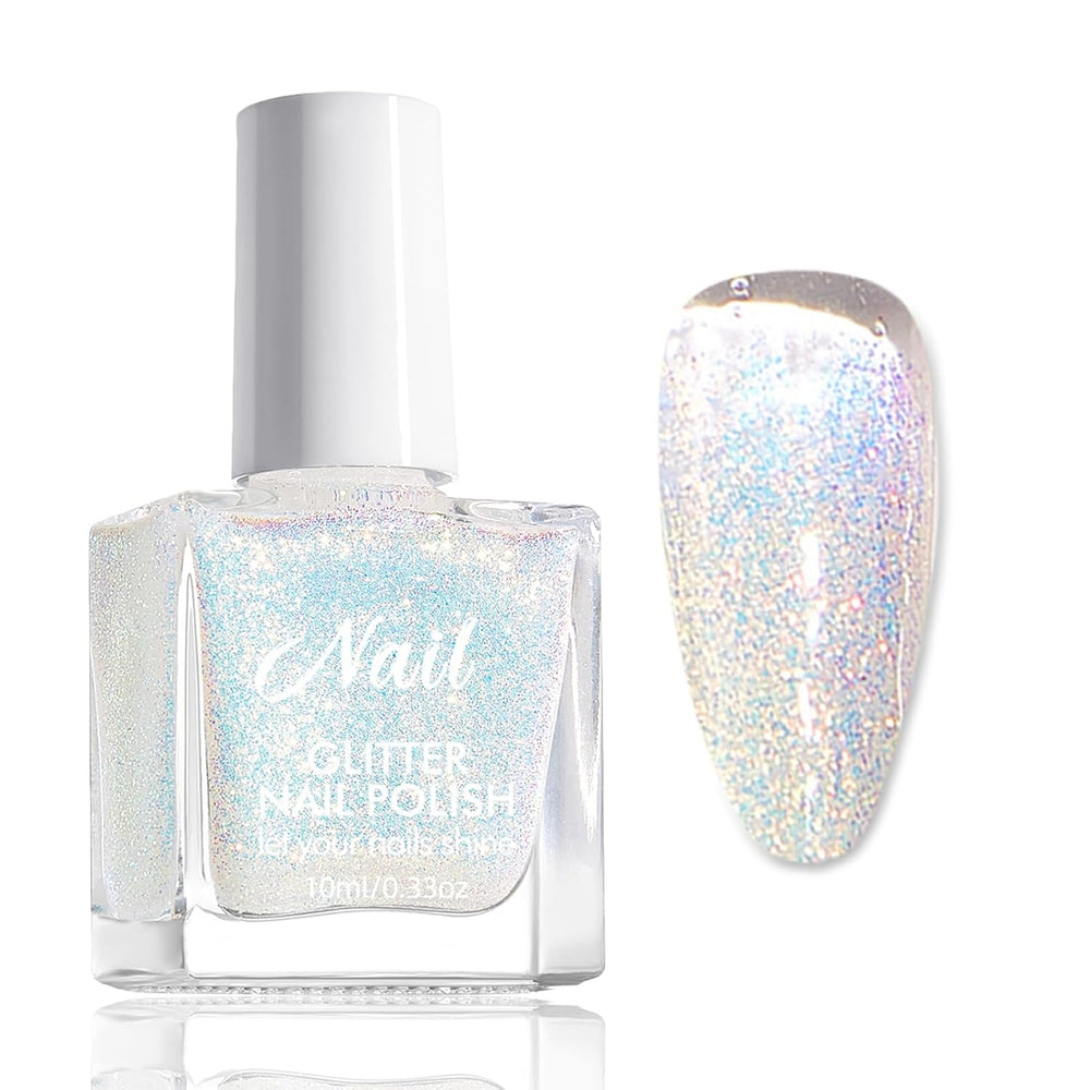 Rózsaszín csillogó körömlakk - Nem mérgező vízbázisú körömlakk nőknek - Gyorsan száradó körömlakk - Fényvisszaverő, csillogó körömlakk otthoni barkácsoláshoz (átlátszó rózsaszín, 10 ml)