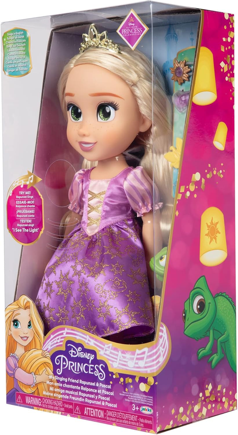 Disney Princess Singing Rapunzel Doll 35 Cm, Cântă "I See the Light", Include accesorii pentru mai multă distracție, Perfectă pentru fetițe cu vârsta peste 3 ani, Violet Papusi Naty Shop