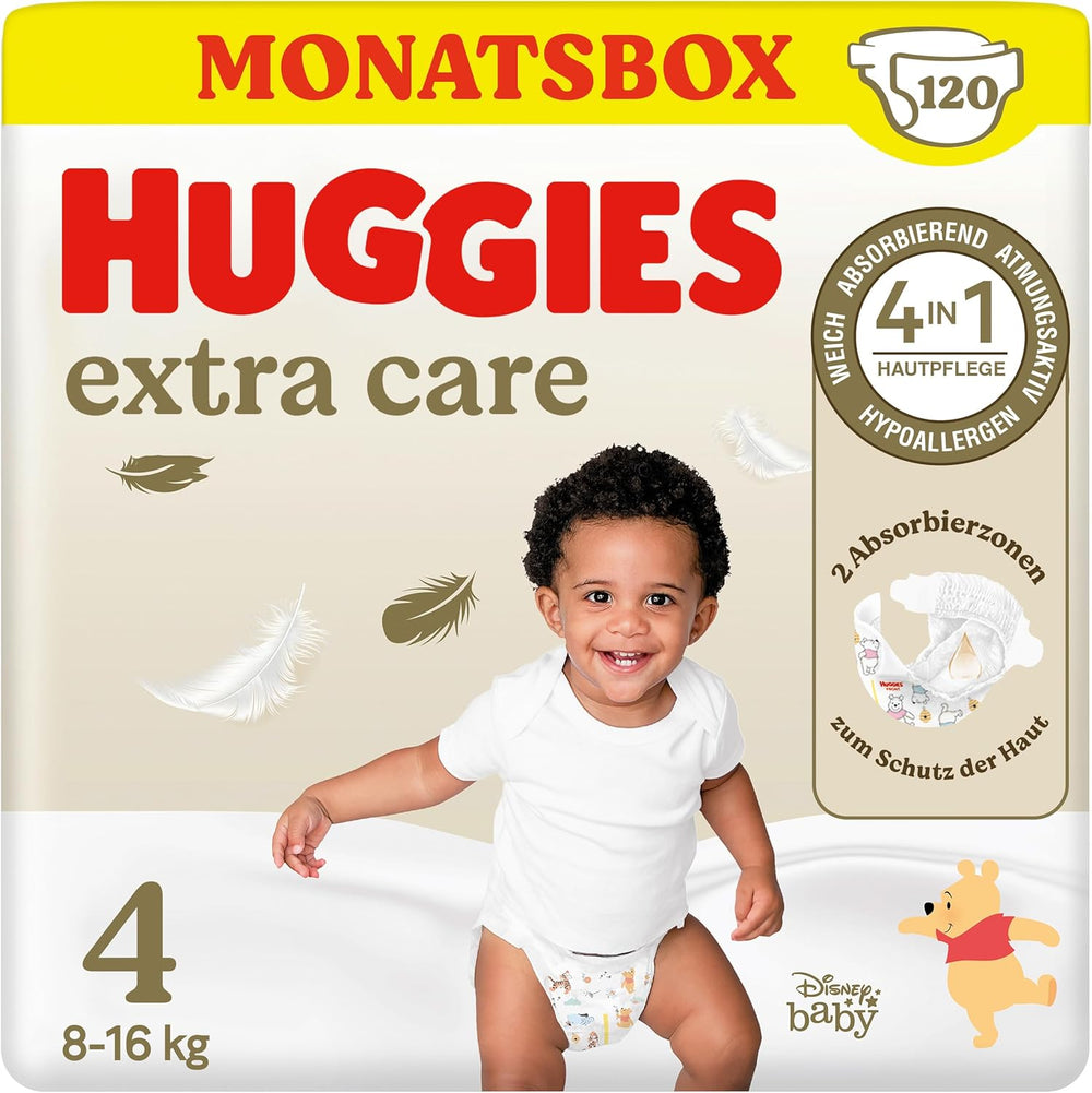 Huggies Extra Care Disney baba pelenka, 4-es méret, 120 pelenka (2x60), havi doboz