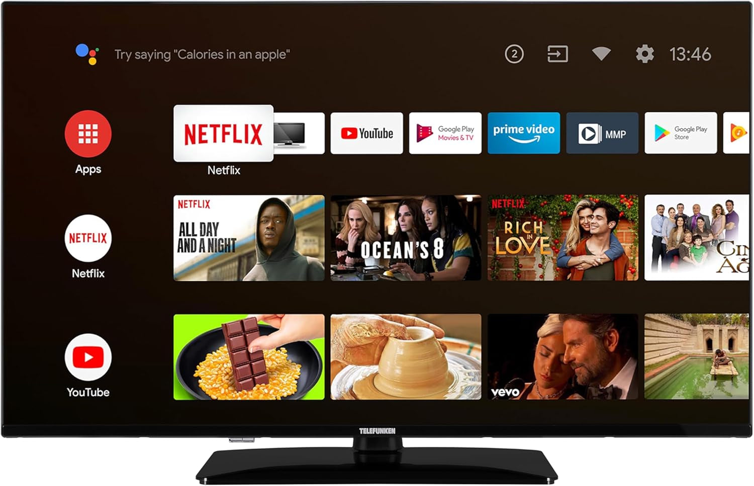 Telefunken XF40AN750M Televizor Smart de 40 inch/Android (Full HD, HDR, triplu tuner, Bluetooth)