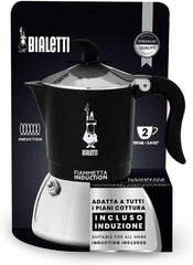Aparat de cafea cu inducție Bialetti Fiammetta, 2 căni (100 ml), potrivit pentru toate tipurile de plite, design elegant, negru