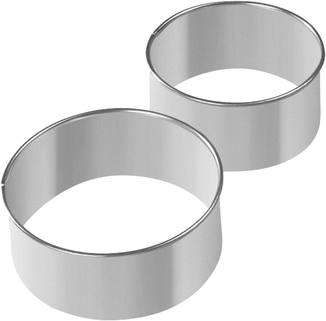 Zenker 44870 Set de 2 forme rotunde pentru biscuiți în formă de gogoși, oțel inoxidabil, dimensiuni mari 9,5 x 4,2 cm, dimensiuni mici 8 x 4,2 cm