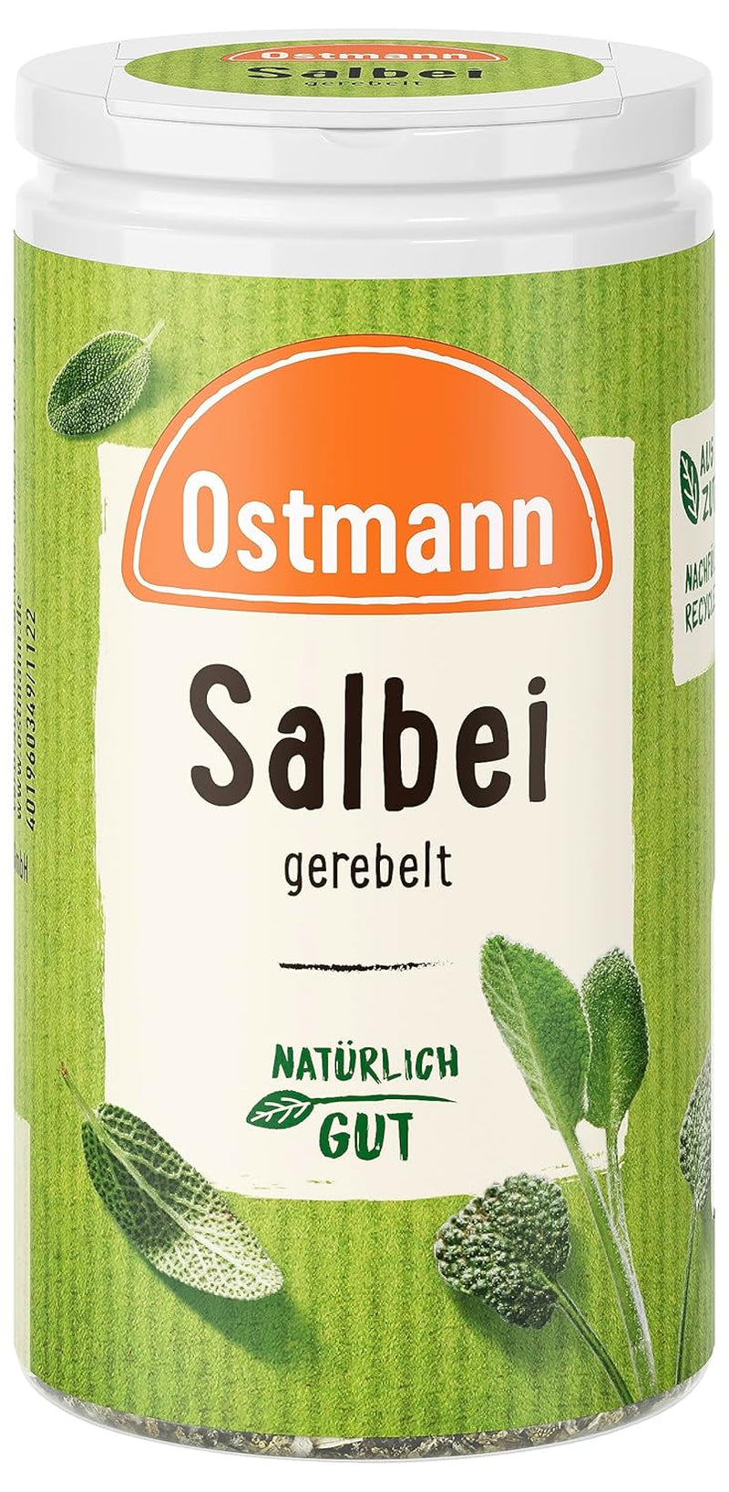 Ostmann Gewürze - Sage gerebelt | Würziges Kräuteraroma für Fleisch- und Gemüsegerichte | 10 g in der Dose