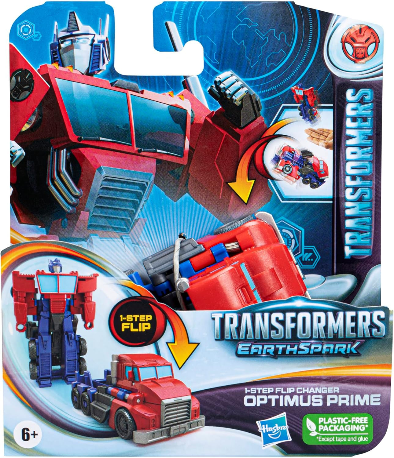 Transformers Earthspark 1-lépcsős Flip Changer Optimus Prime akciófigura (10 cm) Robotjáték 6+ Akciófigurák Naty Shop