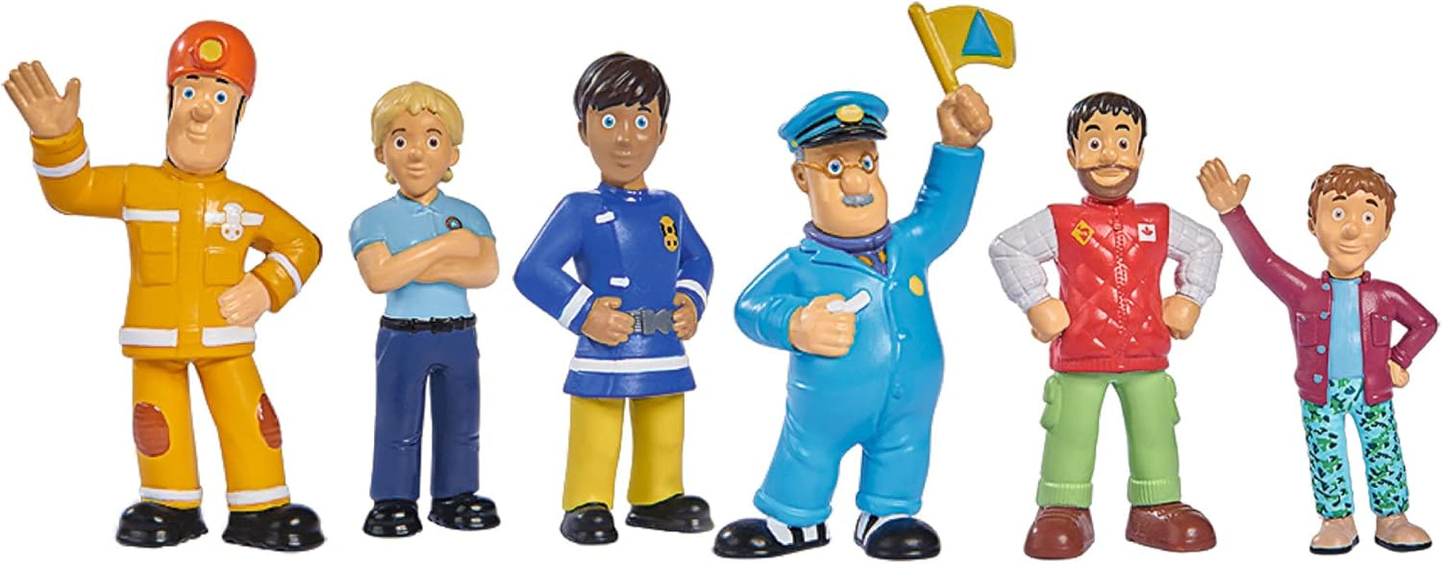 Simba 109252538 - Fireman Sam figurakészlet, 6 részes, 2 válogatott, csak egy változat, 5-7 cm-es játékfigurák, 3 éves akciófigurák Naty Shop