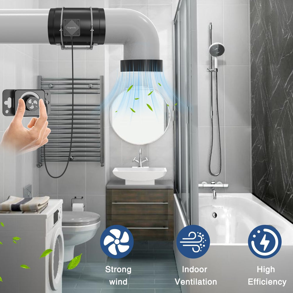 Aygrochy 200 mm-es 70 W-os, állítható csőventilátor EC motoros kipufogóventilátor fűtéshez, hűtéshez, nyomásfokozókhoz, termesztősátrakhoz, hidroponikához, háztartási, szellőztetéshez és kipufogóventilátorhoz.