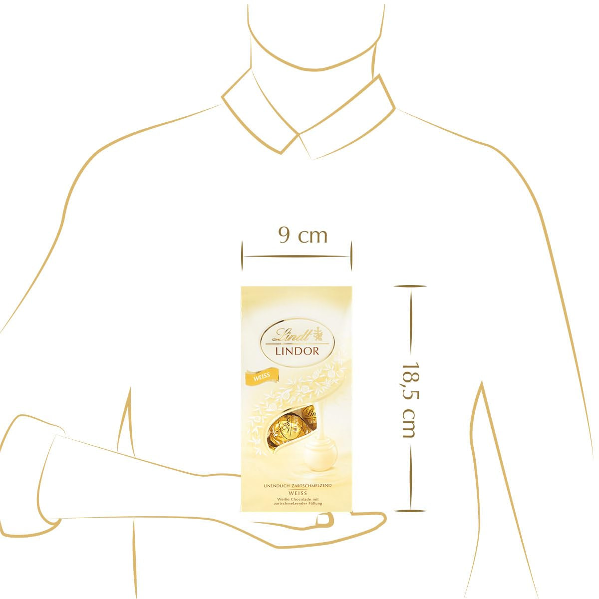 Lindt fehér csokoládé golyók LINDOR | 137 g-os zacskó | kb. 10 db fehér csokoládé golyó szájban olvadó töltelékkel | Csokoládé ajándékkészlet | Csokoládé ajándékkészlet (2 db-os csomag)