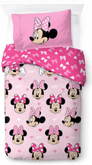 Ágynemű gyerekeknek, Disney karakterek, 100% pamut Ágynemű - gyermek Naty Shop Pink - Minnie Mouse 135X200/50X70 (2 db)