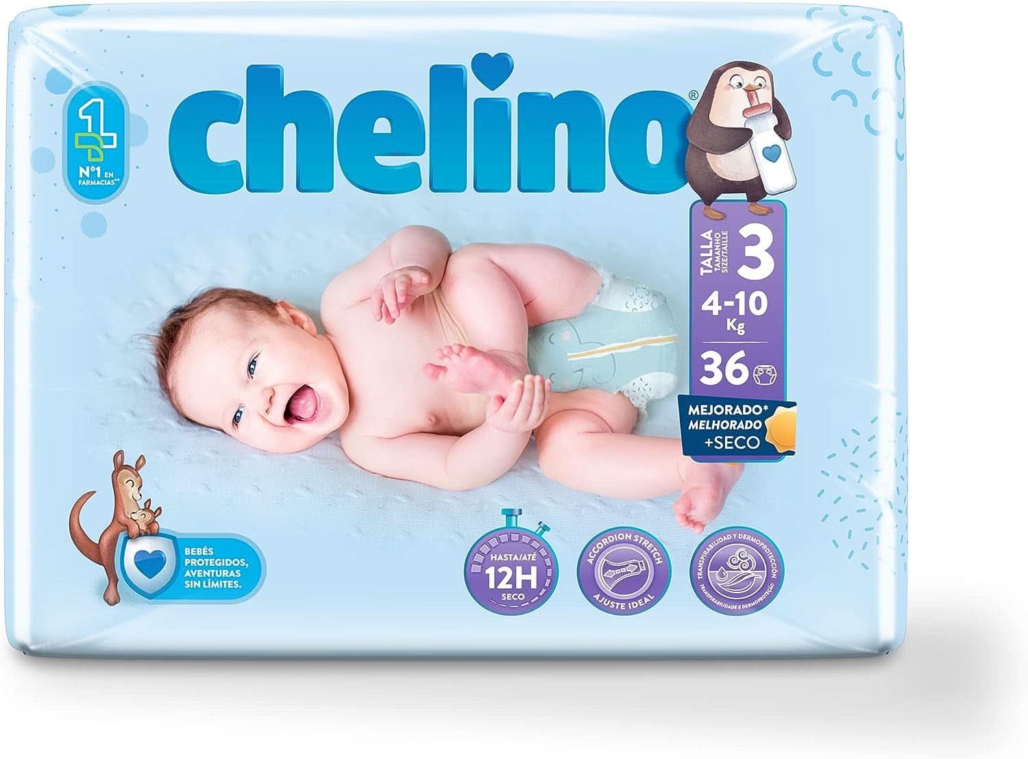 Chelino, mărimea 3 (4-10 kg), 36 scutece Mama si Copilul Naty Shop
