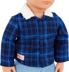 Generációnk - Dustin - 46 cm Junge Puppe - Lebensechte hazelnussbraune Augen und gemwelltes brownes Haar - Outfit im Western-Stil & Country-Hut - Spielzeug für Kinder ab 3 Jahren