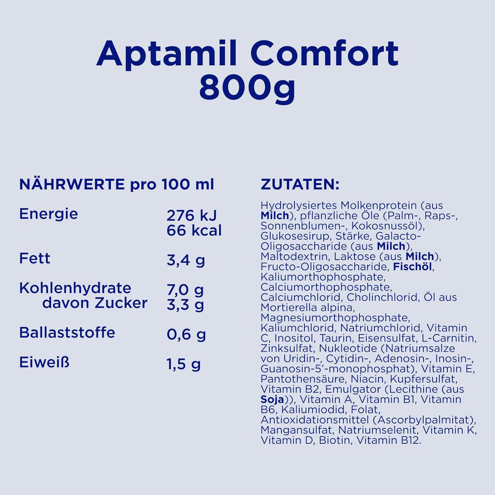 Aptamil Comfort - Különleges tápszer születéstől kezdve - 1 x 800 g