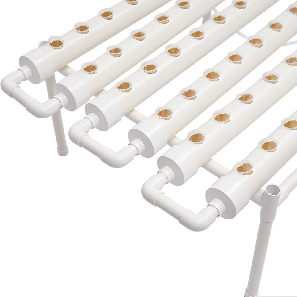 1 rétegű hidroponikus termesztőkészlet 54 ültetővel, PVC talajmentes növénytermesztő rendszerekkel vízszivattyúval, hidroponikus termesztőkészletekkel zöldség- és gyümölcstermesztéshez erkélyeken, kertekben, teraszokon és hátsó udvarokon