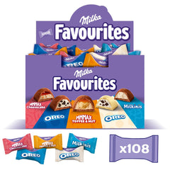 Milka Favorites – 5 népszerű csokoládé választék keveréke, 108 darab egyenként csomagolt csokoládé – 1 kg