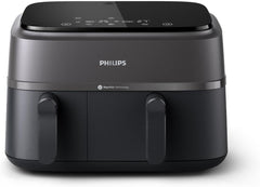 Philips Airfryer Dual Basket 3000 Series, 9L, 2 kosár, 2 edény egyszerre készen, Rapidair plusz forró levegő technológia Berendezések Naty Shop Dual Basket 9 L
