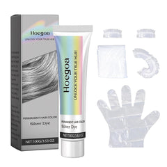 2-in-1 Vopsea de păr gri argintiu Vopsea de păr din plante naturale gri argintiu pentru toate tipurile de păr potrivite cu instrumente de unică folosință (100g) Vopsea pentru par Naty Shop Titlu implicit