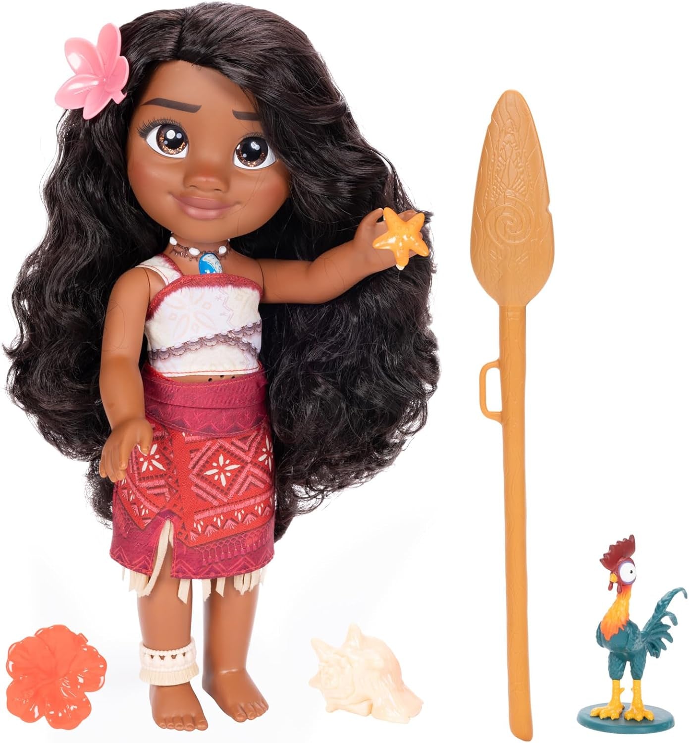 Disney - Moana 2 - Singende Puppe Moana, mozgatható - Größe 35 cm - Polinéz ruházat - Frisierbares Haar - Spielzeug für Mädchen ab 3 Jahren