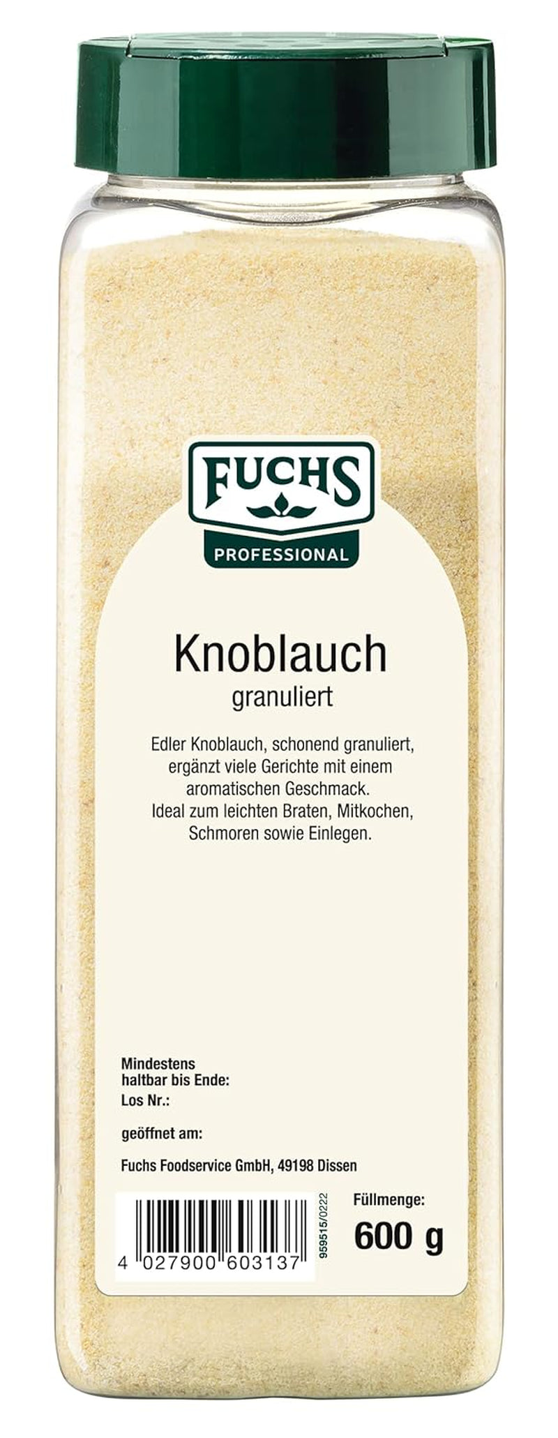 Fuchs Gewürze Knoblauch granulált, 600 g