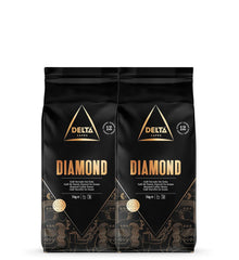Delta Cafés - Kaffee in Diamantbohne - 2 Packungen à 1 kg - Intensität 8 - Mischung aus Arabica gerösteten Kaffeebohnen und Robusta - Sehr aromatisch mit Noten von gerösteten Nüssen
