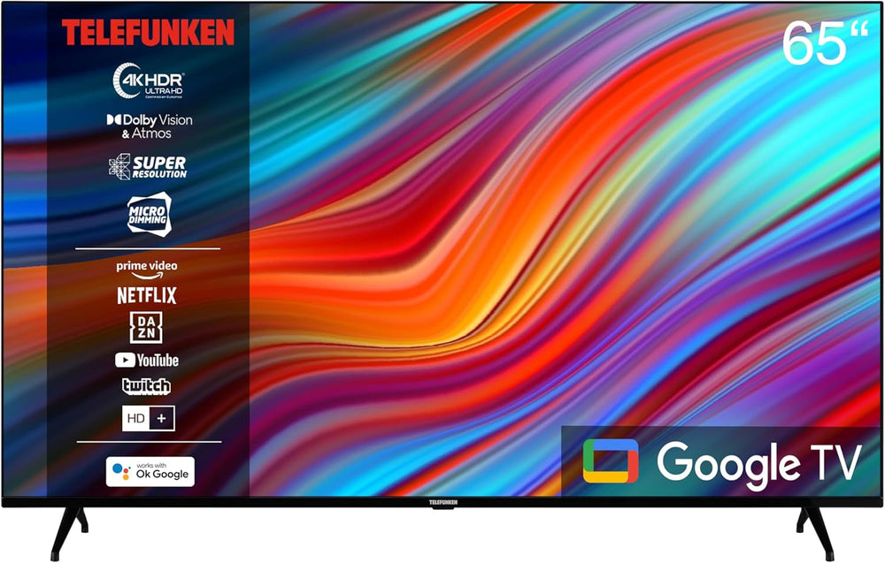Televizor TELEFUNKEN Android TV de 43 de inci (Smart TV Full HD, HDR, triplu tuner, Bluetooth) XF43AN750M