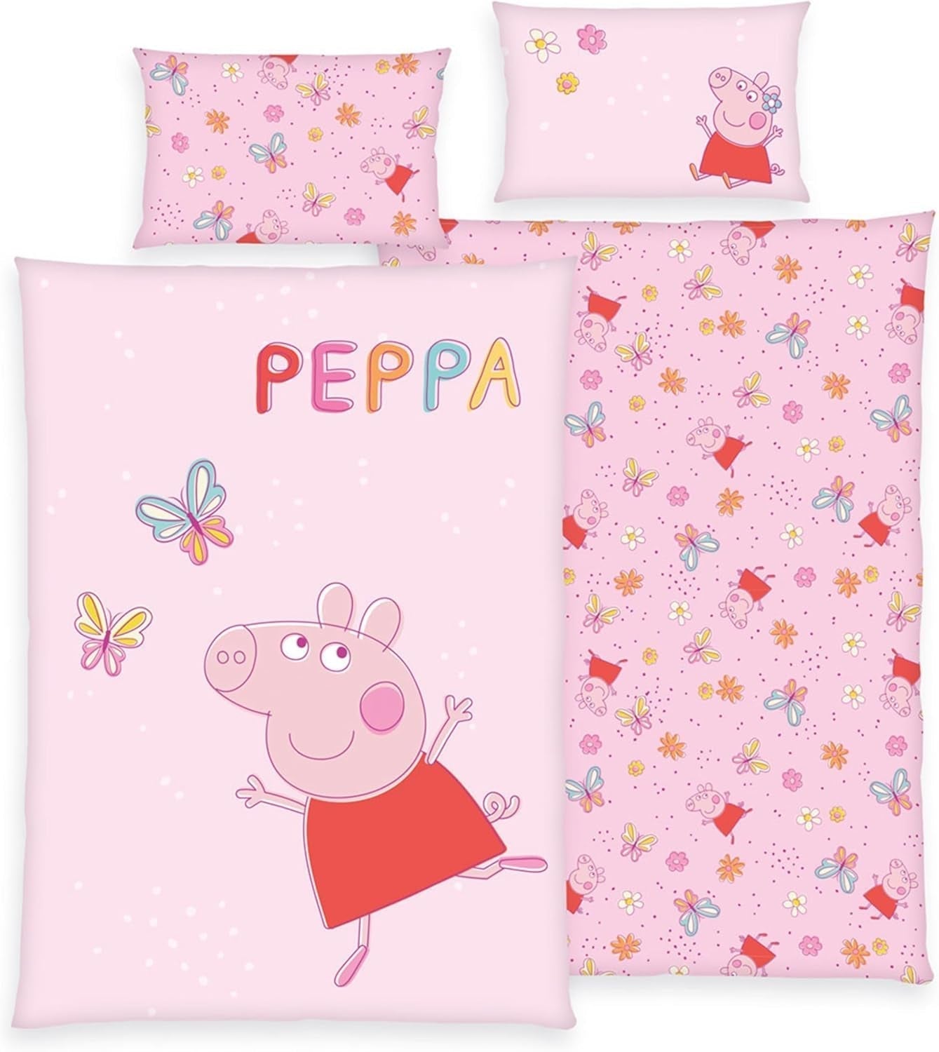 Peppa Pig gyerek ágyneműgarnitúra, 100 x 135 cm és 40 x 60 cm, pamut Ágynemű - gyermek Naty Shop