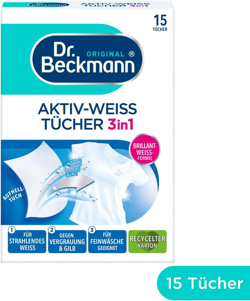 Dr. Beckmann Fest törlőkendők, aktív-fehér, 15 törlőkendő Mosószerek Naty Shop