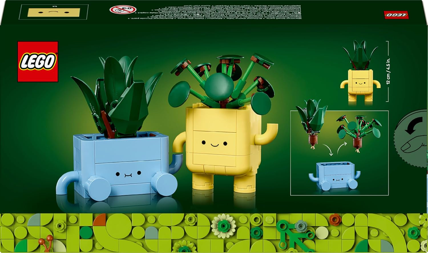LEGO Botanicals Happy Plants - Barkácskészlet gyerekeknek 2 művirággal és 2 színes virágtartóval, rajzfilmes arcokkal - Ajándékötlet lányoknak 9 éves kortól - 10349 Besuche építőkészlet a LEGO-Store-ban