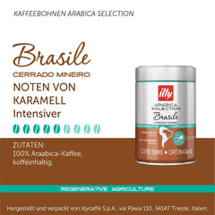 Cafea boabe Illy Arabica Selection Brasile Cerrado Mineiro: 100% din culturi regenerative certificate - cutie 250G Cafea Naty Shop