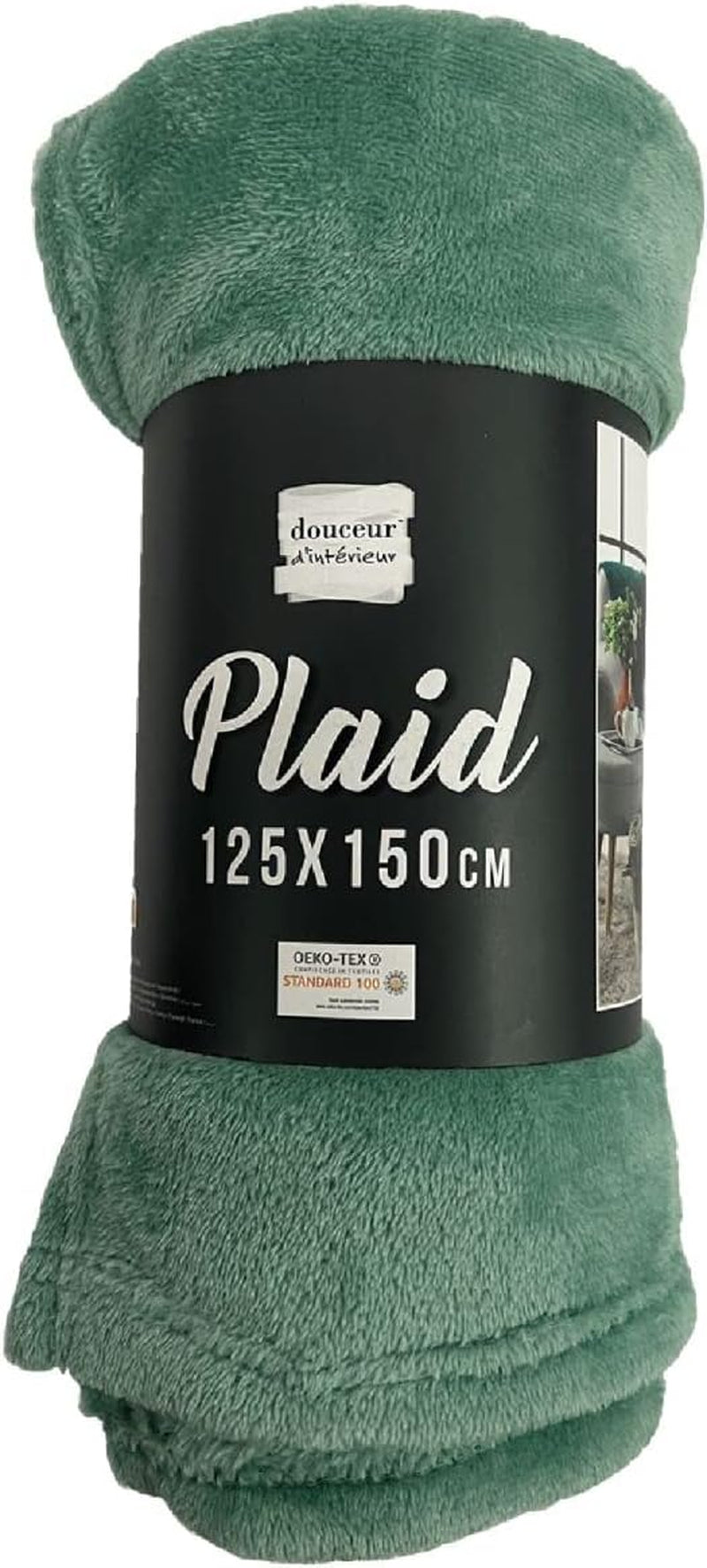 Douceur D'Intérieur, flanel takaró, 125 X 150 cm, zsálya, flanel Paplanok és paplanok Naty Shop Alapértelmezett cím