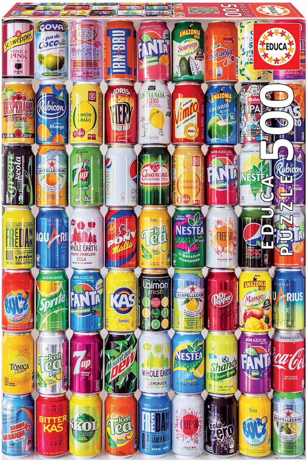 Educa - Puzzle 500 piese pentru adulti | Cutii de bautura, puzzle 500 piese pentru adulti si copii de la 11 ani, limonada, design, multicolor (18447) Puzzle Naty Shop Cutie pe cutie