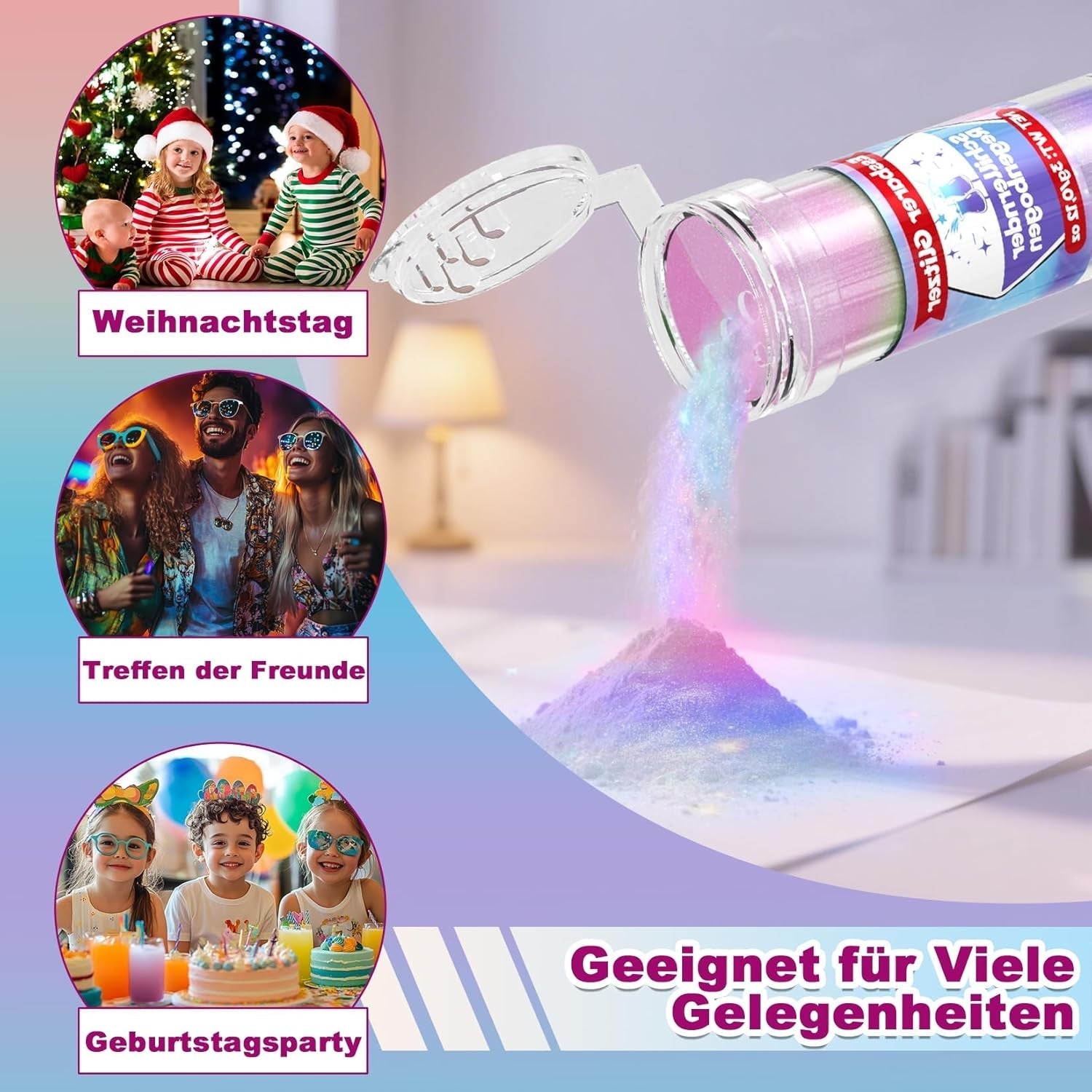 Sclipici comestibil pentru băuturi și prăjituri - 15 culori colorant alimentar pudră (3g/culoare) | Sclipici comestibil fără schimbare de aromă | Ideal pentru cocktailuri, prăjituri, deserturi și decorațiuni pentru copt