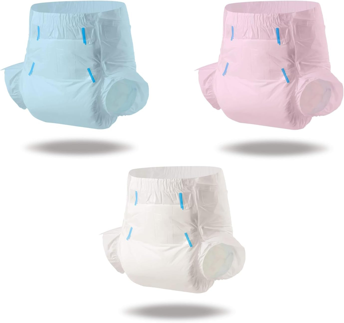 Scutece pentru adulți CutiePlusU, suprafață uscată, absorbție maximă peste noapte, scutec de incontinență de unică folosință – albastru, 2 bucăți (medii 71-96 cm)