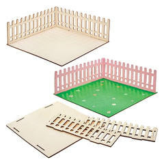 Baker Ross FN256 Mini casă de păpuși din lemn, grădină - 1 pachet, kit casă de păpuși pentru copii, kit de artizanat