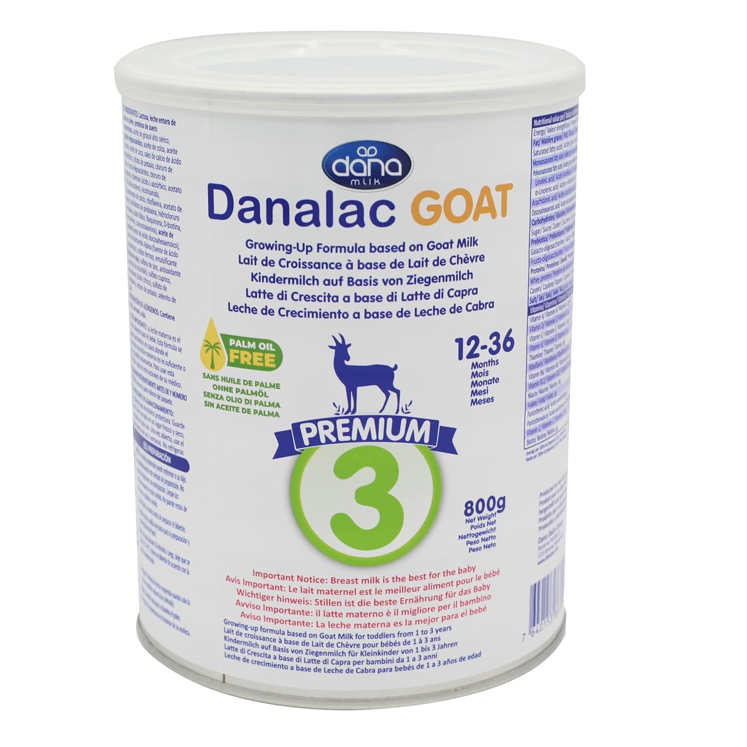 Danalac (1 db-os csomag) Advanced Kecsketej-formula a növekedésért 800 g Babatejpor, Stage 3 kisgyermekek és 1-3 éves babák számára