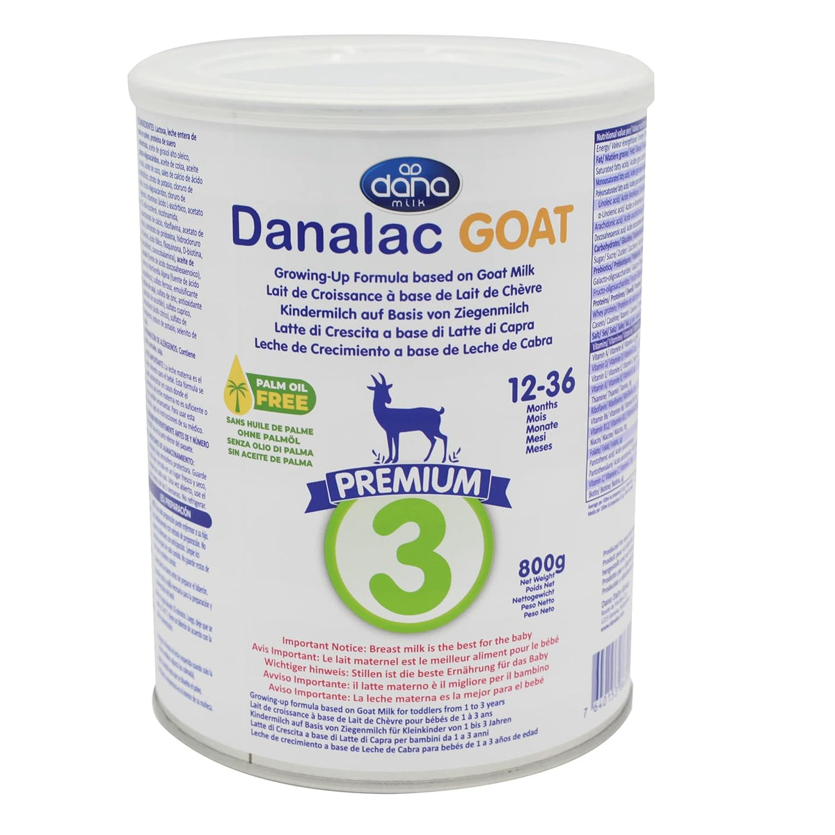 Danalac (1 db-os csomag) Advanced Kecsketej-formula a növekedésért 800 g Babatejpor, Stage 3 kisgyermekek és 1-3 éves babák számára