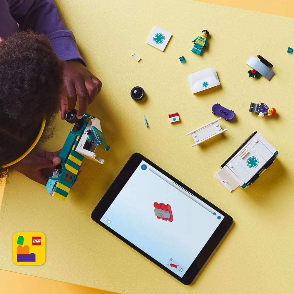 LEGO City Ambulance - játék 2 minifigurával (deszkás és sofőr) - oktató játék fiúknak és lányoknak 5 éves kortól - születésnapi és ünnepi ajándékötletek 60451 Építőkészletek Besuche den LEGO-Store