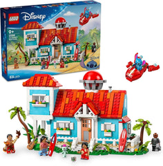 LEGO Ç€ Disney "Lilo és Stitch" Beach House - Építőjáték 6 szobával, csillagvizsgálóval, űrhajóval és 5 minifigurával - Születésnapi ajándék 9 év feletti lányoknak és fiúknak, valamint rajongóknak 43268 Építőkészletek Beuche den LEGO-Store alapértelmezett cím