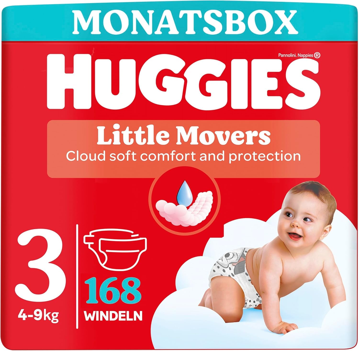 Huggies baba pelenkák Little Movers, Disney Design, 3-as méret, 168-as szám (3 x 56), havi doboz