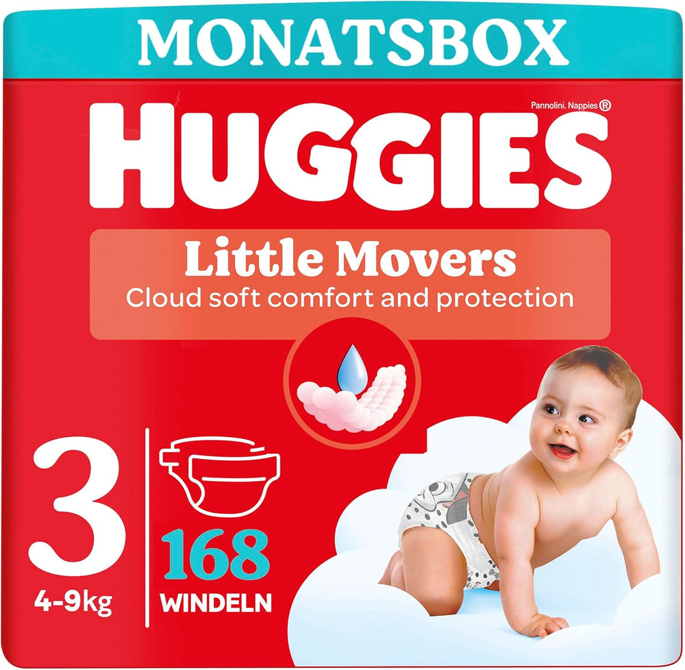 Huggies baba pelenkák Little Movers, Disney Design, 3-as méret, 168-as szám (3 x 56), havi doboz