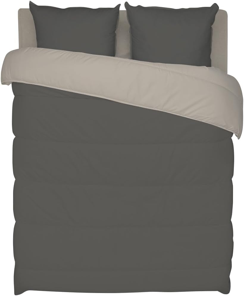 Bleu Câlin bicolor kifordítható paplan 2 személyes, mikroszálas, bordó/borsos, 220X240 cm Paplanok és paplanok Naty Shop Grafit/tűzálló agyag 140 X 200 Cm