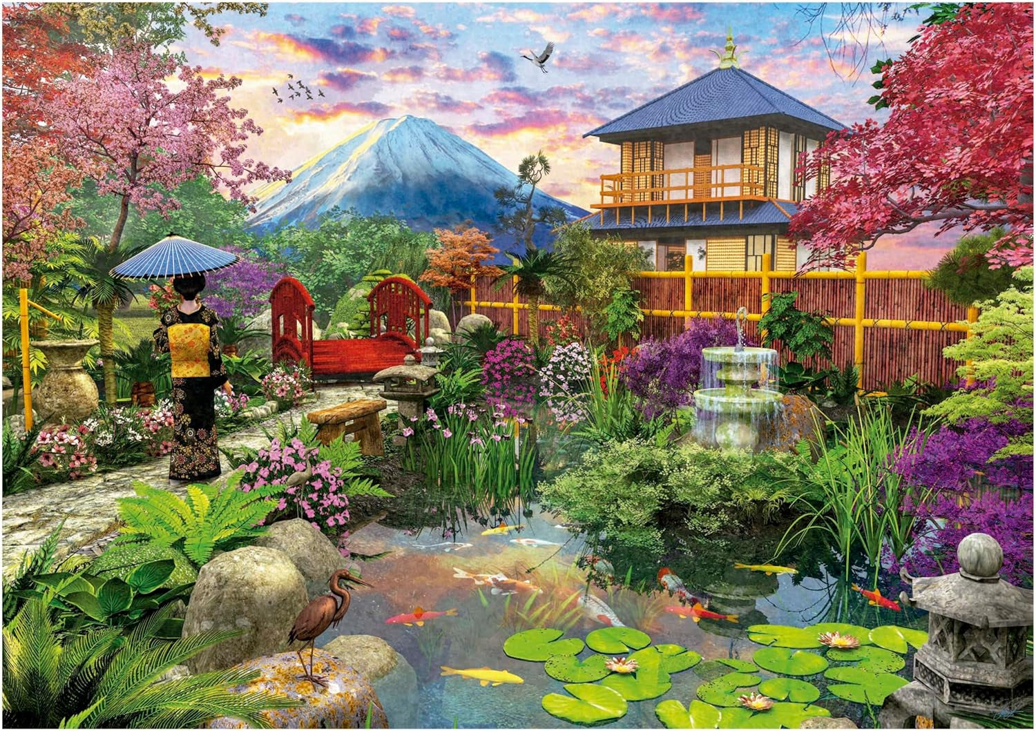 Educa - 1500 darabos puzzle felnőtteknek | A japán kert. Méretek: 85 X 60 cm. Tartalmazza a Fixpuzzle puzzle ragasztót. 14 éve (19937) Puzzle Naty Shop