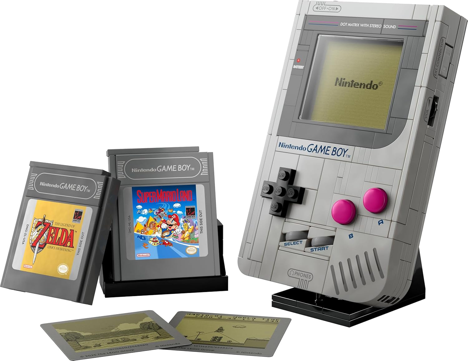 LEGO Super Mario Game Boy - Modellbau für Erwachsene - Nintendo Modell mit 2 Spielmodulen incl. Zelda sowie Ständer – Retro ajándék Apák napjára játékrajongóknak – 72046