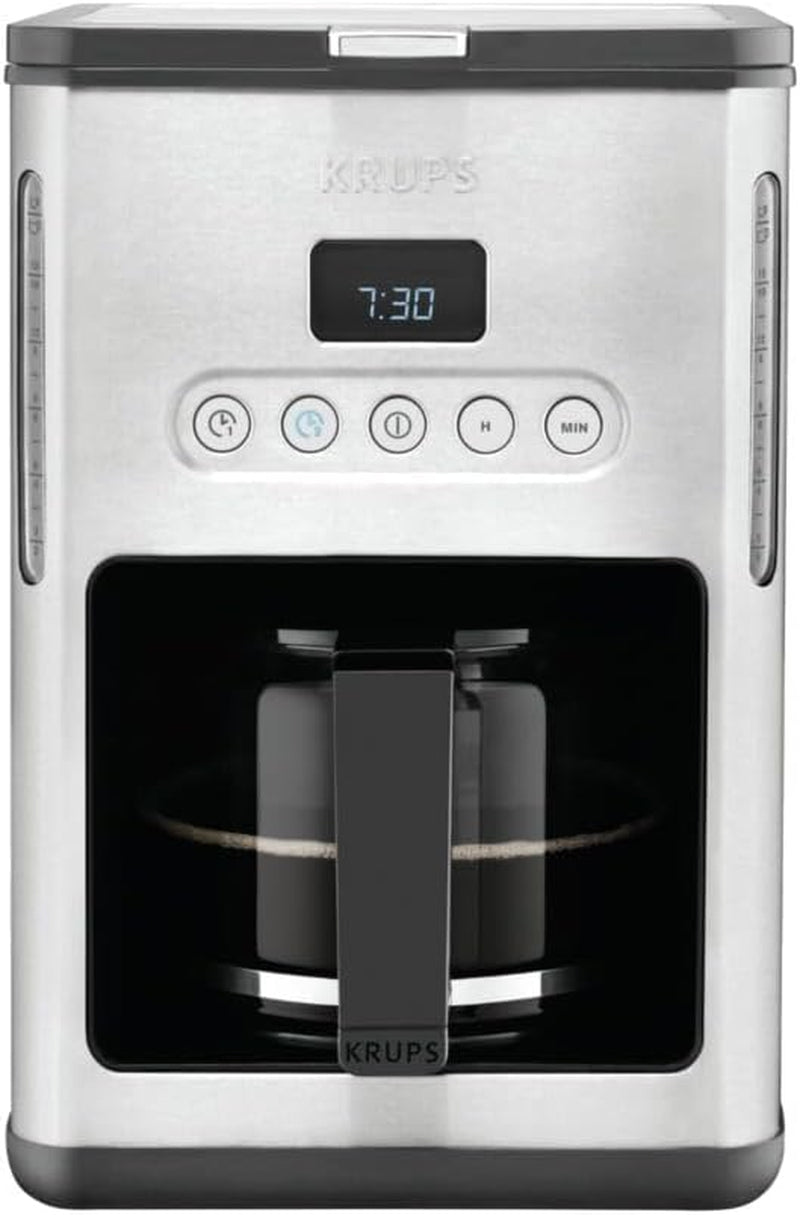 Espressor de cafea cu filtru Krups KM442D Premium | 10-15 cești | 1000 wați | programabil | funcție de menținere la cald | oțel inoxidabil | negru
