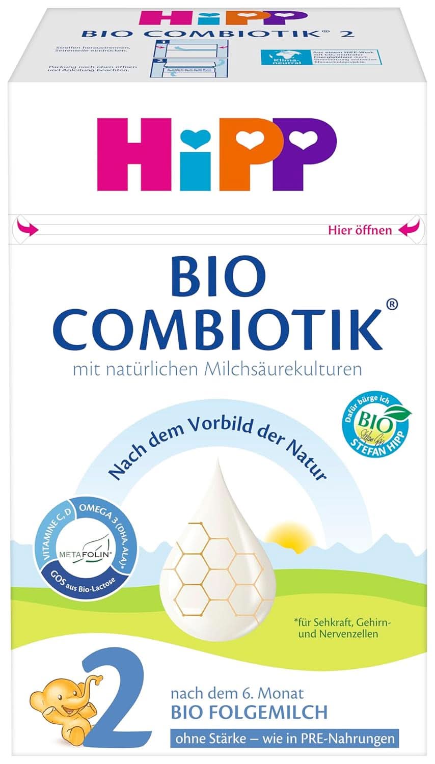 Hipp Organic Milk Food 2 BIO Combiotik, 4 db-os kiszerelés (4 x 600 gramm) Anya és Gyermek Naty Shop ÚJ - 2 Bio Combiotics keményítő nélkül 4 x 600 gramm