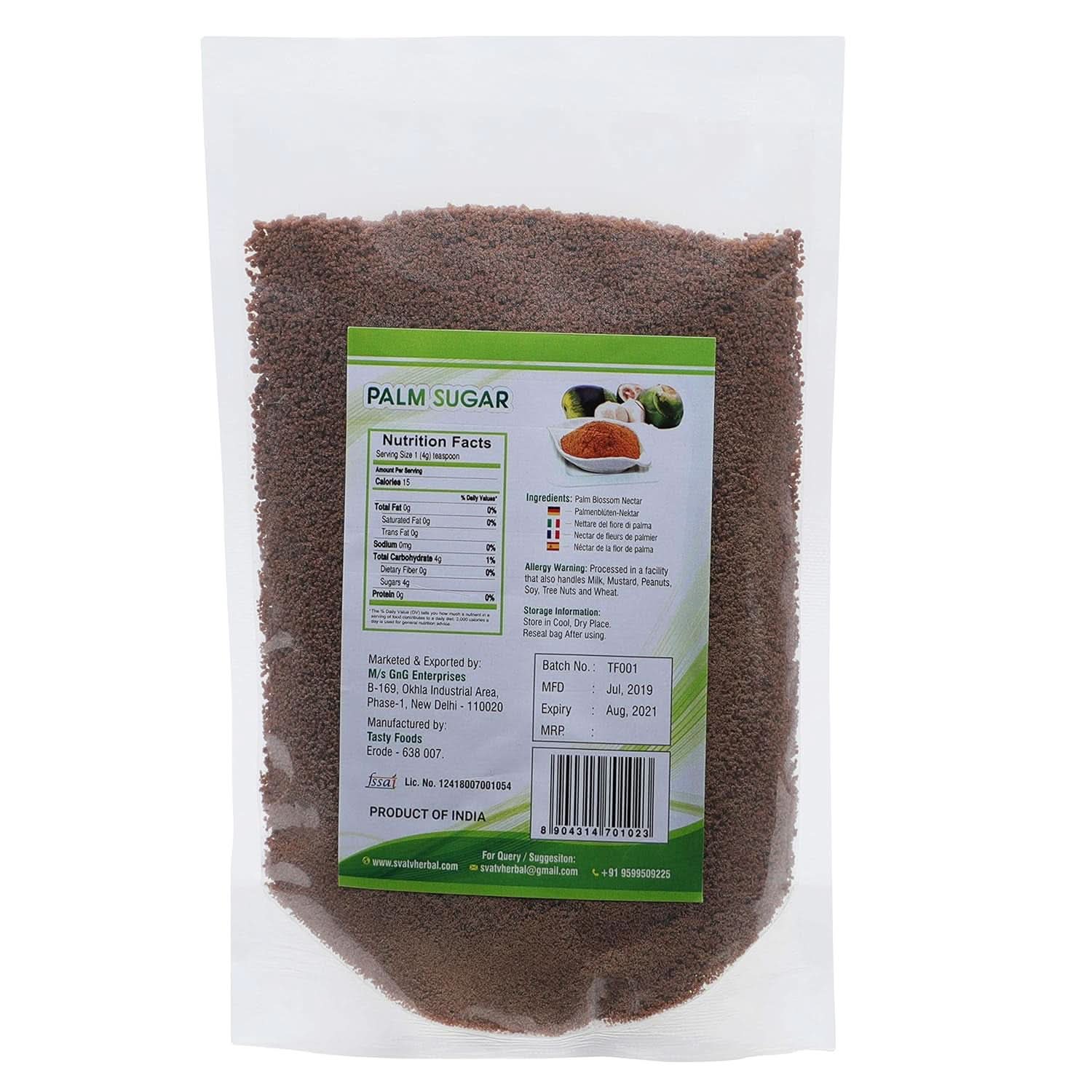 SVATV Barna pálmacukor por, 227 gramm Sweeteners Naty Shop