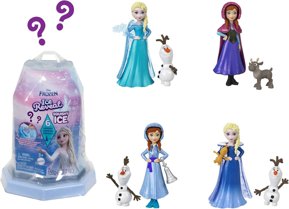 Mattel Disney Frozen Ice Reveal Squishy Ice Doll és 6 meglepetés, beleértve a Friends figurát és kiegészítőket (a babák eltérőek lehetnek) HRN77 Naty Shop Disney Frozen Ice Reveal babák
