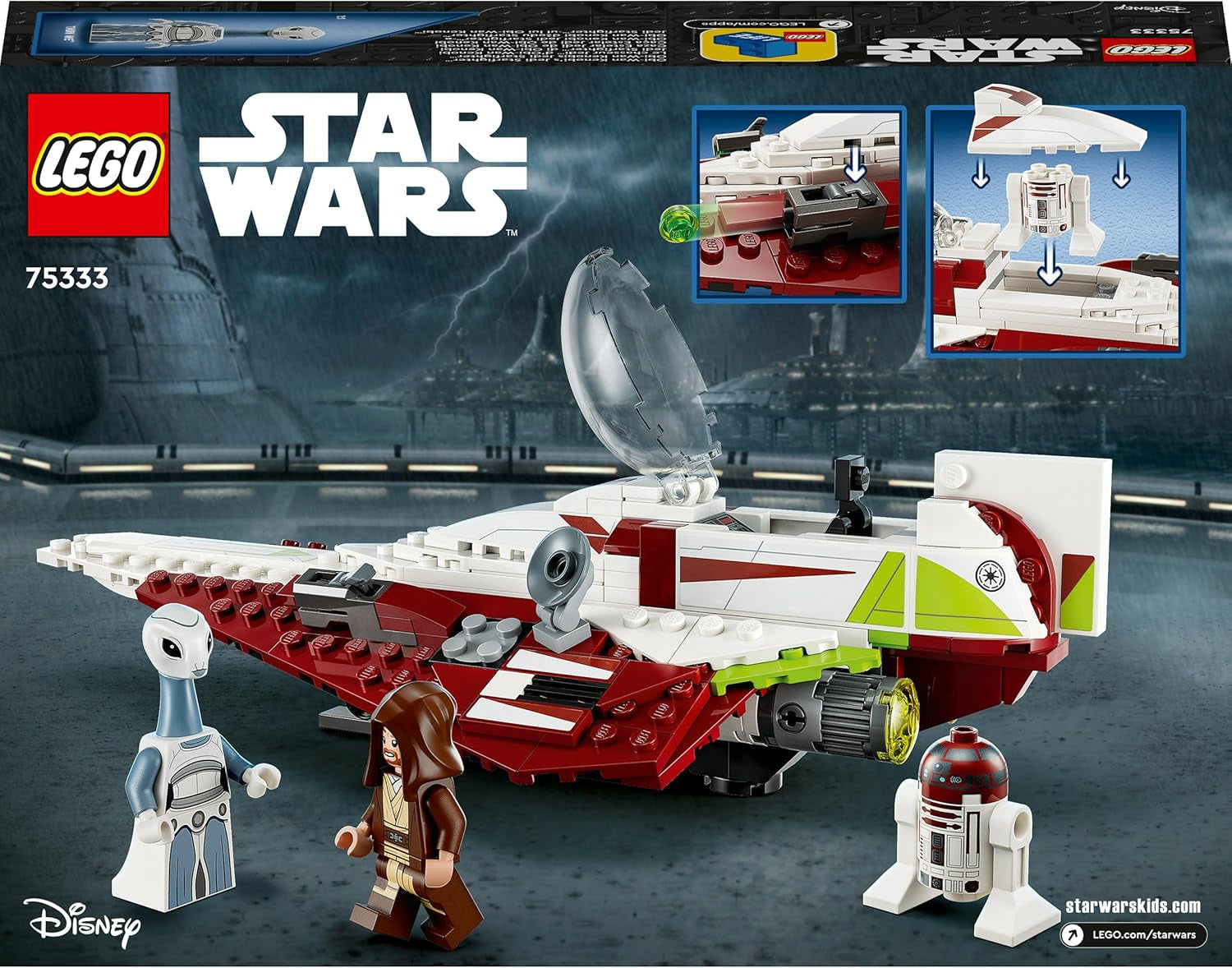 LEGO Star Wars Jedi Starfighter Obi-Wan Kenobi, megépíthető játék Taun We-vel, droid figurával és fénykarddal, Attack of the Clones készlet 75333 építőkészlet Besuche den LEGO-Store