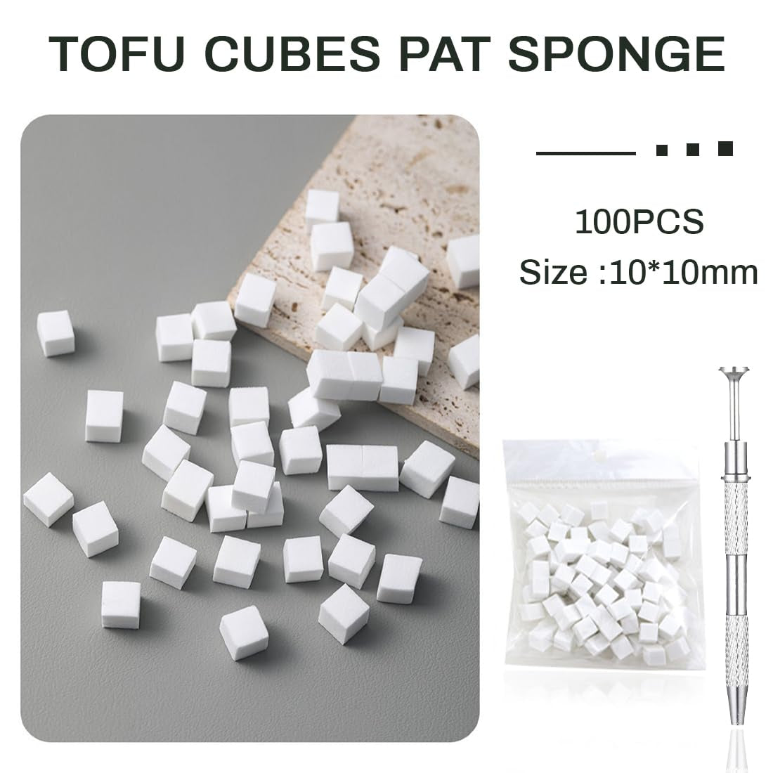 100 Stück Nail Art Schwamm Mit Metallgreifer, Sponge Brush Applikator, Sponge Nagel Pinsel, Maniküre Zubehör Für Nägel, Um Eine Vielzahl Von Gradient Nail Art Patterns Zu Erstellen