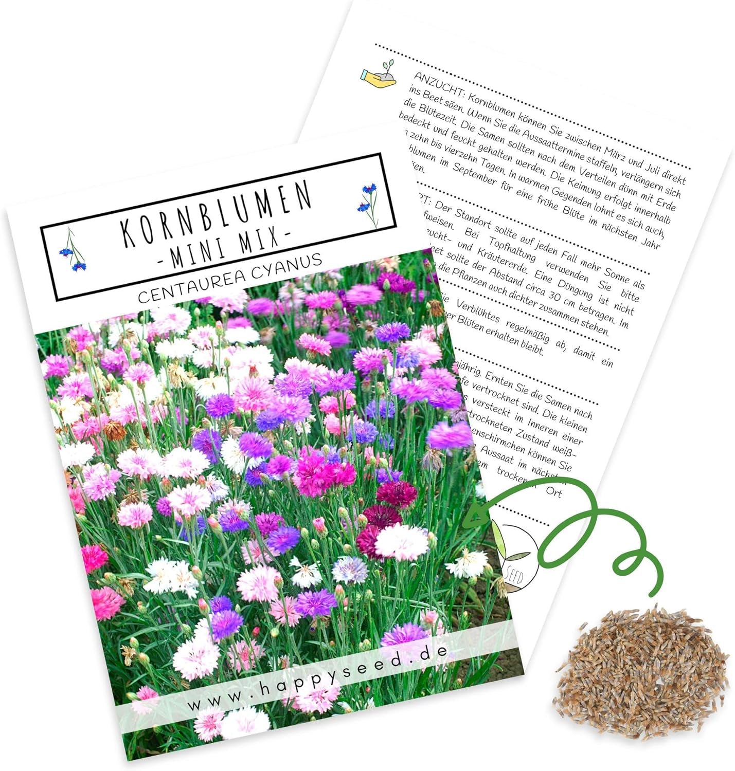 Centaurea cyanus magvak - Gyönyörű és élénk virágok hosszú virágzási periódussal egy színes virágos réthez (Mix, 1000 mag, 80 cm)