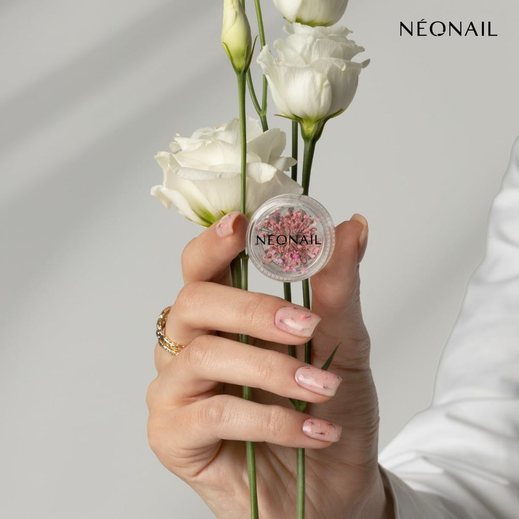 NÉONAIL Nail Art Flowers Set - Trockenblumen - Getrocknete Blumen - Nageldesign Zubehör - Nageldekorationen - Getrocknete Blüten - Nail Decoration - Gelnägel Zubehör - 3 Farben - Rosa, Lila, Orange